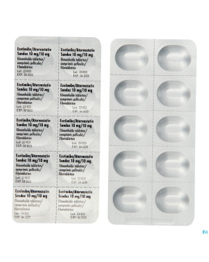 Ezetimibe atorvastatin sandoz 10/10mg comp pell100