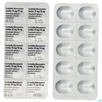 Ezetimibe atorvastatin sandoz 10/10mg comp pell100