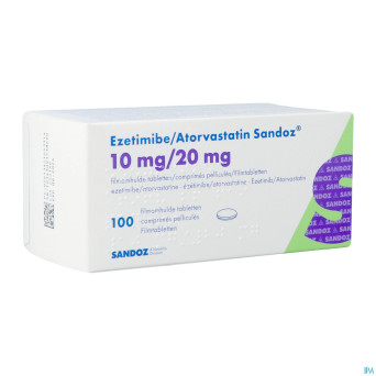 Ezetimibe atorvastatin sandoz 10/20mg comp pell100