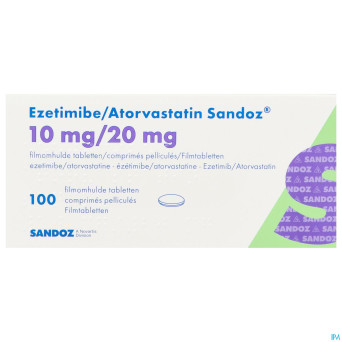 Ezetimibe atorvastatin sandoz 10/20mg comp pell100