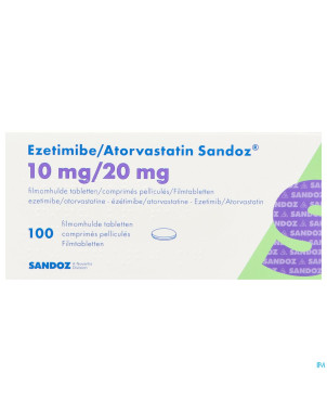 Ezetimibe atorvastatin sandoz 10/20mg comp pell100