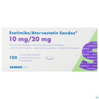 Ezetimibe atorvastatin sandoz 10/20mg comp pell100