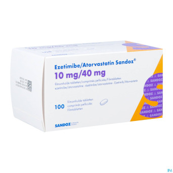 Ezetimibe atorvastatin sandoz 10/40mg comp pell100