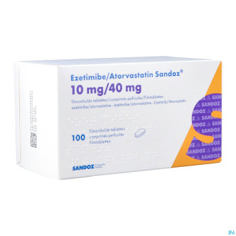 Ezetimibe atorvastatin sandoz 10/40mg comp pell100