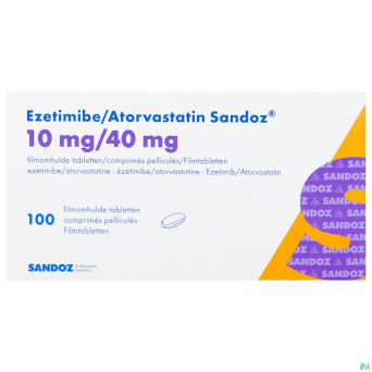 Ezetimibe atorvastatin sandoz 10/40mg comp pell100