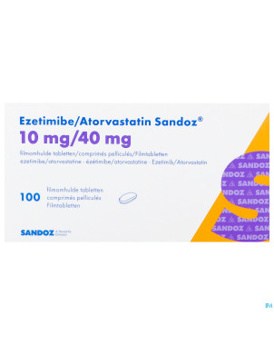 Ezetimibe atorvastatin sandoz 10/40mg comp pell100