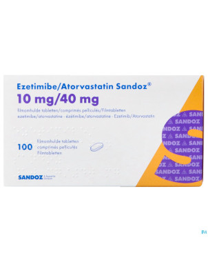 Ezetimibe atorvastatin sandoz 10/40mg comp pell100