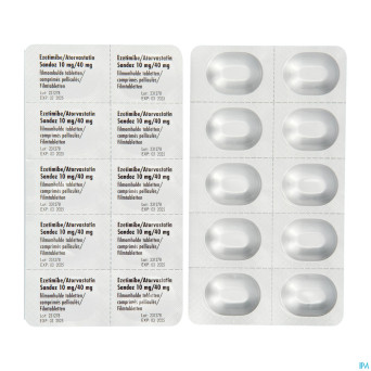 Ezetimibe atorvastatin sandoz 10/40mg comp pell100