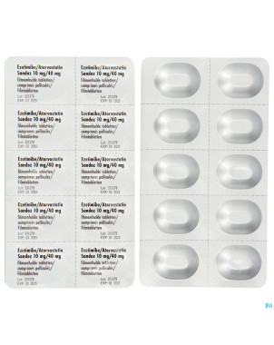 Ezetimibe atorvastatin sandoz 10/40mg comp pell100