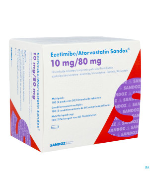 Ezetimibe atorvastatin sandoz 10/80mg comp pell100