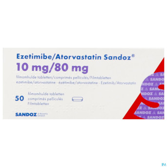 Ezetimibe atorvastatin sandoz 10/80mg comp pell100