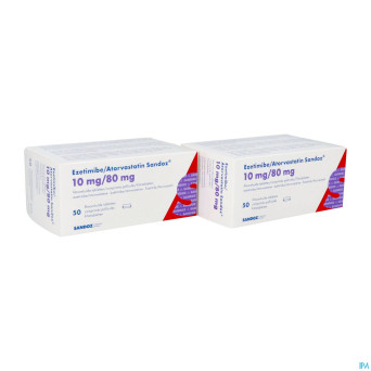Ezetimibe atorvastatin sandoz 10/80mg comp pell100