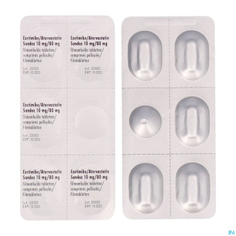 Ezetimibe atorvastatin sandoz 10/80mg comp pell100
