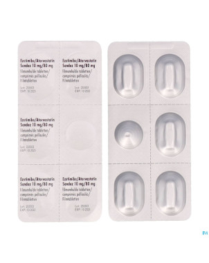 Ezetimibe atorvastatin sandoz 10/80mg comp pell100