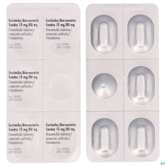 Ezetimibe atorvastatin sandoz 10/80mg comp pell100