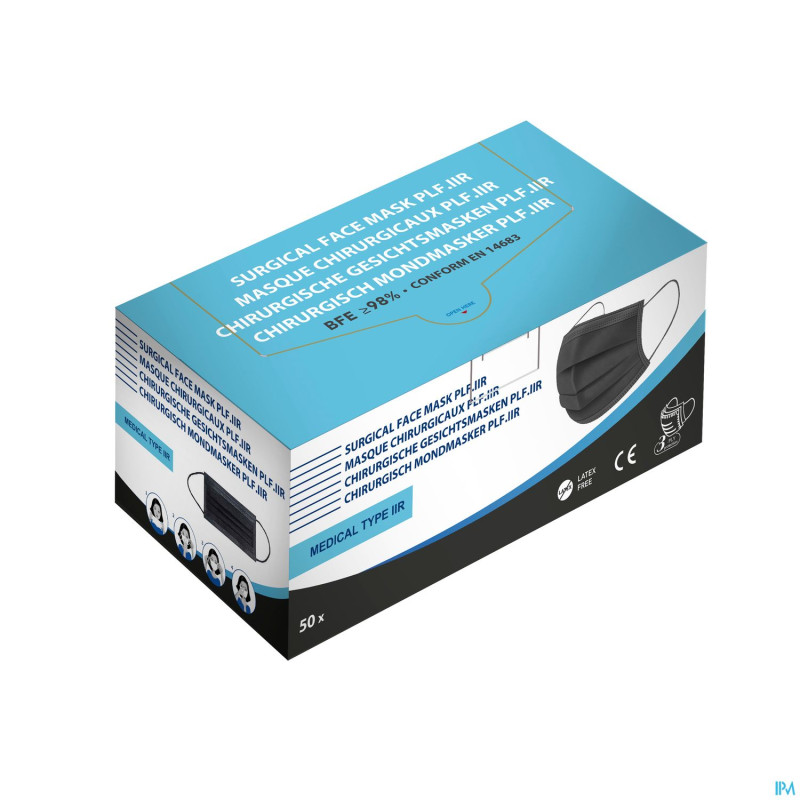 Masque chirurgicaux plf iir noir 50    infinity