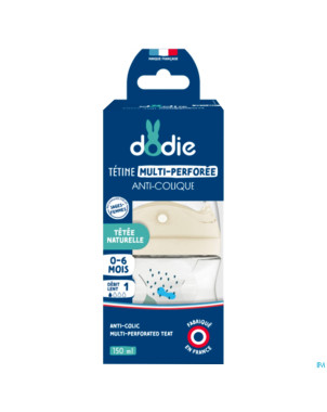 Dodie biberon a/colique teat&ring bleu +0m   150ml