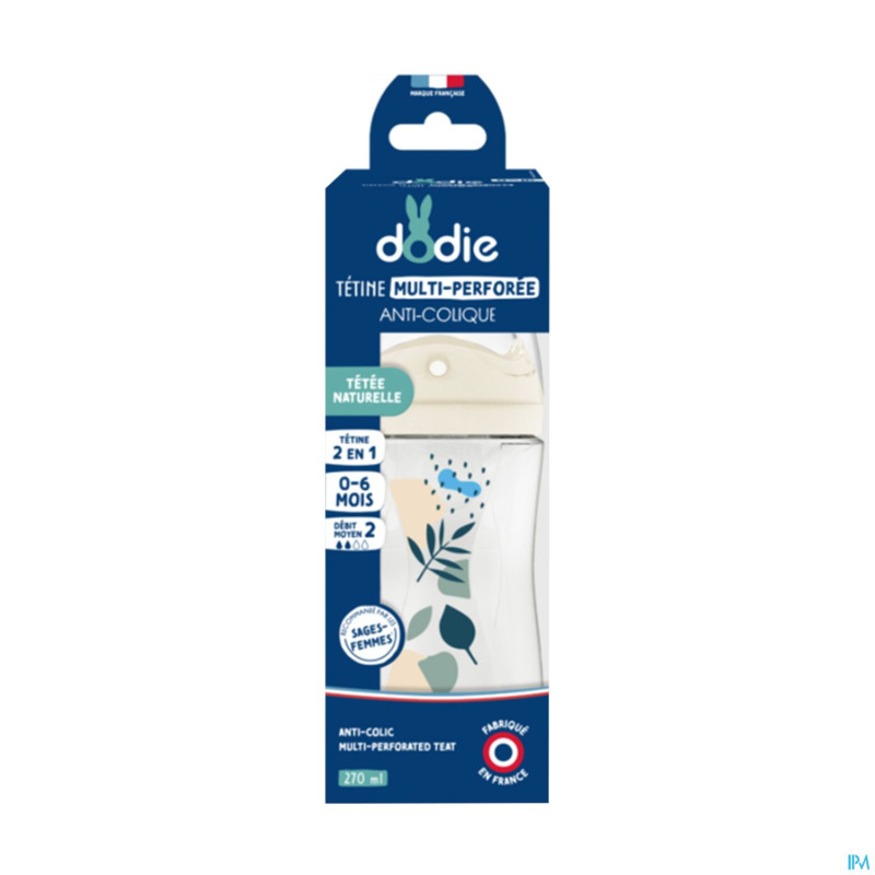 Dodie biberon a/colique teat&ring bleu +3m   150ml