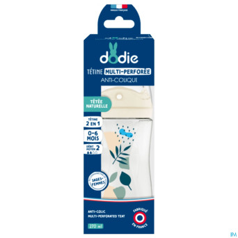 Dodie biberon a/colique teat&ring bleu +3m   150ml