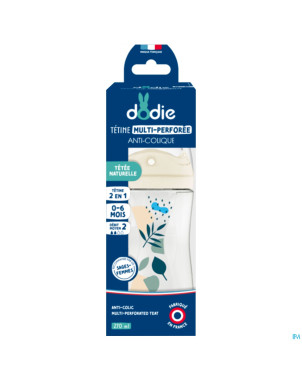 Dodie biberon a/colique teat&ring bleu +3m   150ml