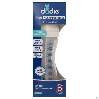 Dodie biberon a/colique teat&ring rose +3m   150ml