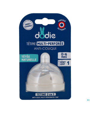 Dodie tetine biomim.&bague +0m silic. deb.1 lent 1