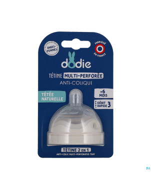Dodie tetine biomim.&bague +6m silic. deb. 3 rap.1