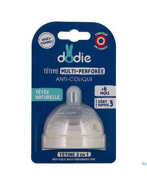 Dodie tetine biomim.&bague +6m silic. deb. 3 rap.1