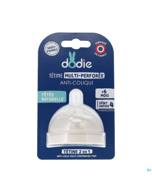 Dodie tetine biomim.&bague +0m silic. deb.4 epais1