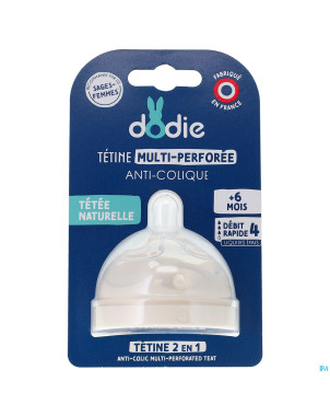 Dodie tetine biomim.&bague +0m silic. deb.4 epais1