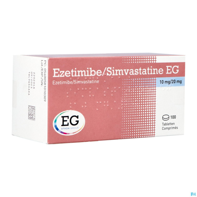 Ezetimibe simvastatine eg 10mg/20mg comp 100 blist