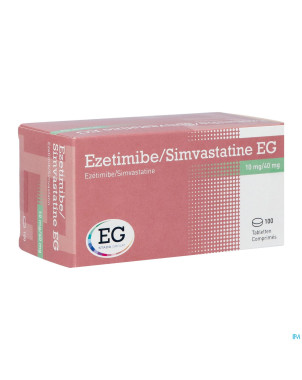Ezetimibe simvastatine eg 10mg/40mg comp 100 blist