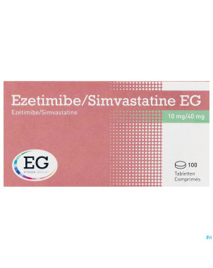 Ezetimibe simvastatine eg 10mg/40mg comp 100 blist