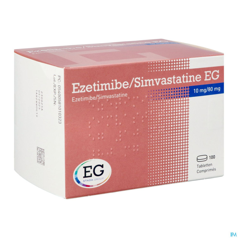 Ezetimibe simvastatine eg 10mg/80mg comp 100 blist