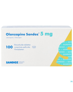 Olanzapine sandoz  5,0mg comp pell 100