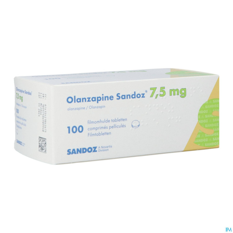 Olanzapine sandoz  7,5mg comp pell 100