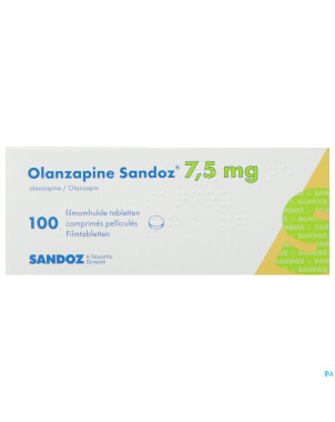 Olanzapine sandoz  7,5mg comp pell 100