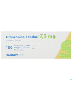 Olanzapine sandoz  7,5mg comp pell 100