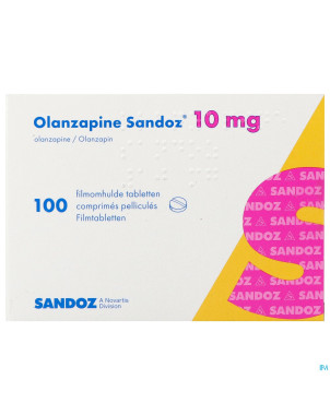 Olanzapine sandoz 10,0mg comp pell 100