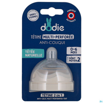 Dodie tetine biomim.&bague +3m silic. deb.2 moy. 1