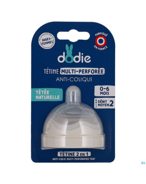 Dodie tetine biomim.&bague +3m silic. deb.2 moy. 1