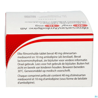 Olmesartan amlodipine ab 40/10mg comp pell  98