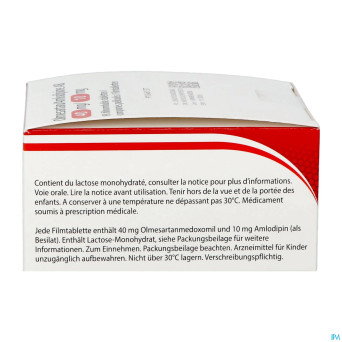 Olmesartan amlodipine ab 40/10mg comp pell  98