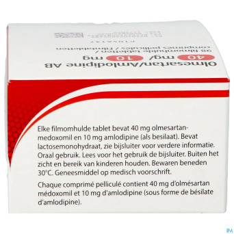 Olmesartan amlodipine ab 40/10mg comp pell  98