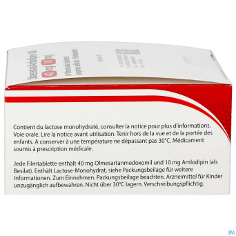 Olmesartan amlodipine ab 40/10mg comp pell  98