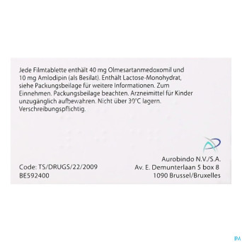 Olmesartan amlodipine ab 40/10mg comp pell  28