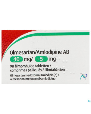 Olmesartan amlodipine ab 40/ 5mg comp pell  98