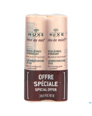 Nuxe reve de miel duo stick levres 4g