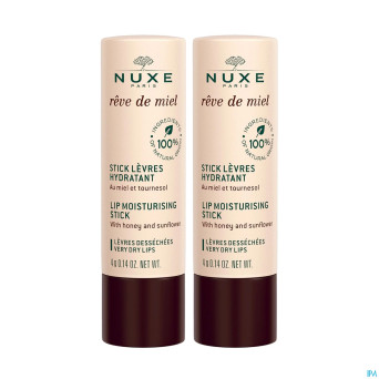 Nuxe reve de miel duo stick levres 4g
