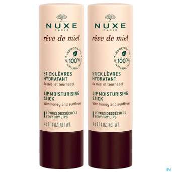 Nuxe reve de miel duo stick levres 4g